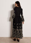 Paisley Embroidered Maxi Dress, Black, large