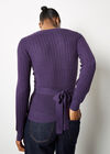 Rib Knit Wrap Top, Purple, large
