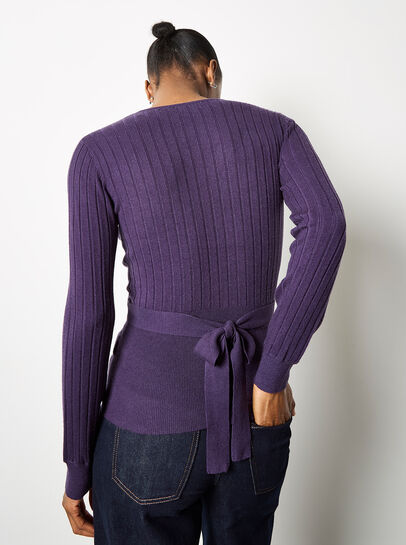 Rib Knit Wrap Top