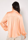 Soft Satin Shirt, Peach, large