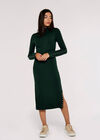 Rib Studded Midi Dress, Green, large