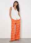 Geo Leaf Palazzo Trousers, Orange, large