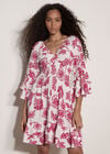 Sarasa Floral Ruffle Mini Dress, Pink, large