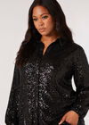 Curve Sequin Shirt, Black, large