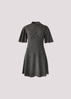 Metallic Sparkle Skater Mini Dress, Silver, large