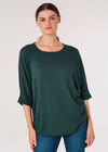 Soft Touch Drawstring Knit Top, Green, large