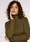 High Neck Midi Dress, Khaki, large