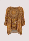 Moroccan Mandala Oversized Top, Mustard, large