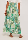 Tropical Leaf Wrap Skirt, Cream, large