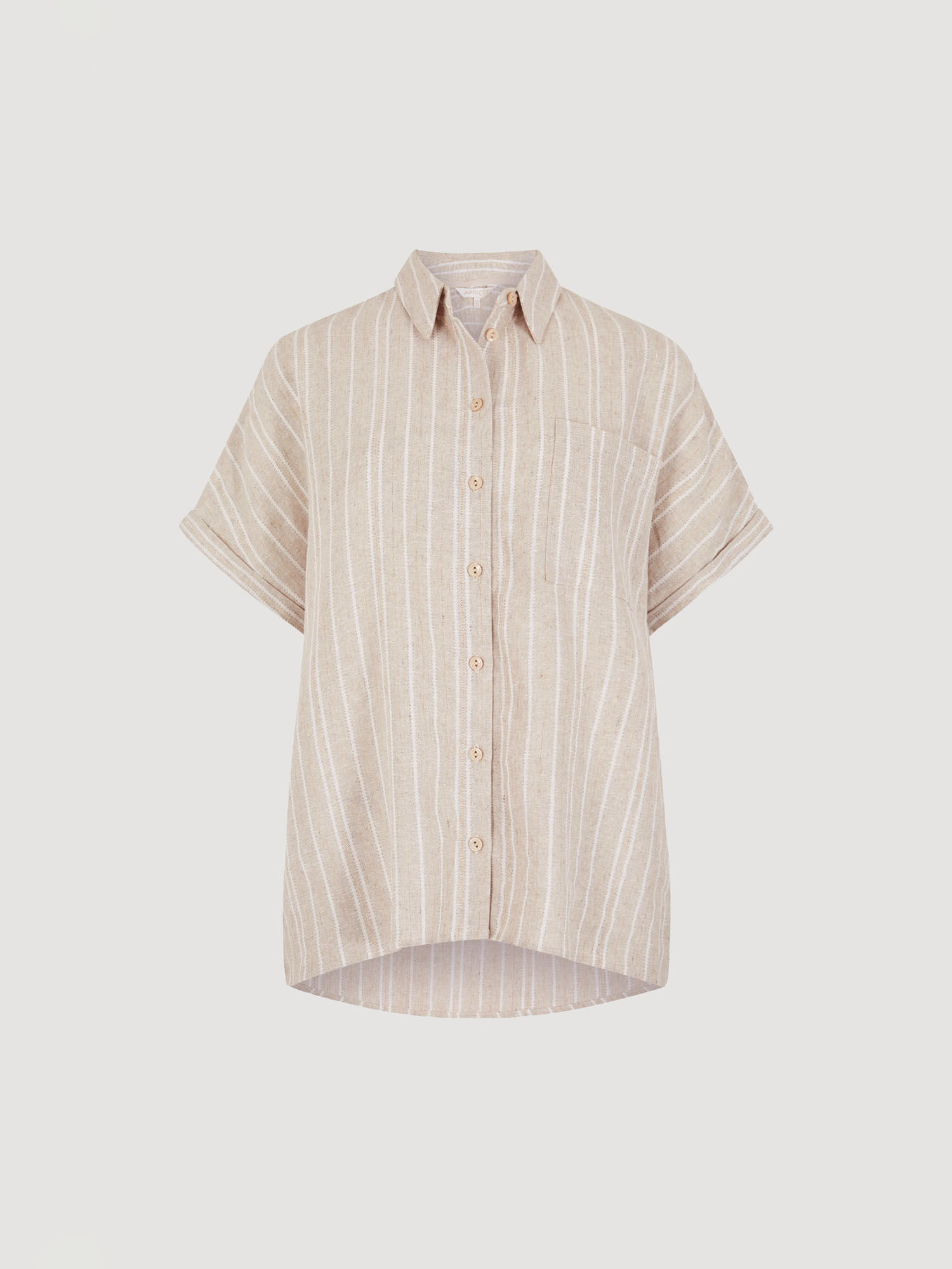 Linen Blend Stripe Shimmer Shirt | Apricot Clothing