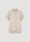 Linen Blend Stripe Shimmer Shirt, Stone, large