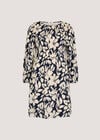 Silhouette Floral Chiffon Plisse Mini Dress, Navy, large