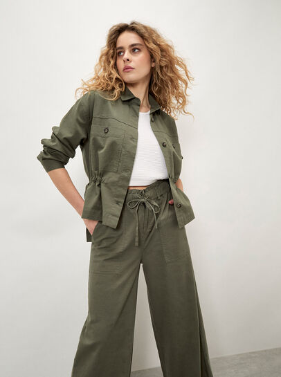 Paper Bag Waist Wide Leg Trousers