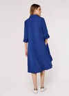 High-Low Hem Shirt Mini Dress, Blue, large