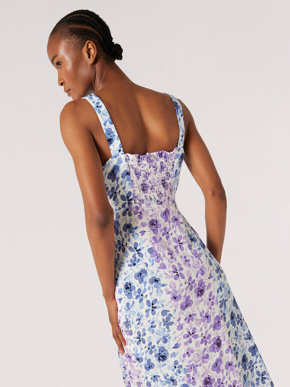 Floral Rose Ombre Camisole Maxi Dress, Cream, large