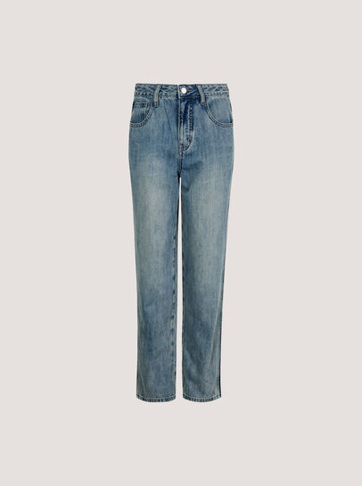 Emily Contrast Seam Straight Leg Jeans