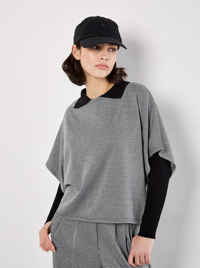 Dogtooth Batwing Cape Top