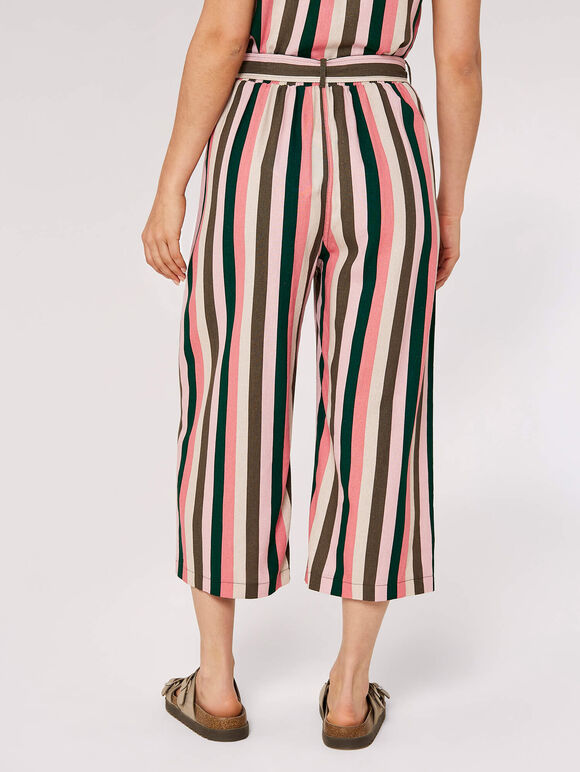 Vertical Stripe Culottes, Pink, large