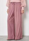 Pleat Detail Wide-Leg Trousers, Pink, large