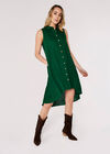 High-Low Shirt Mini Dress, Green, large