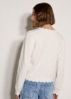 Scallop Hem Cardigan, Cream, large