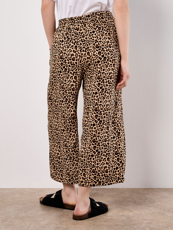 Leopard Print Culottes, Brown, large