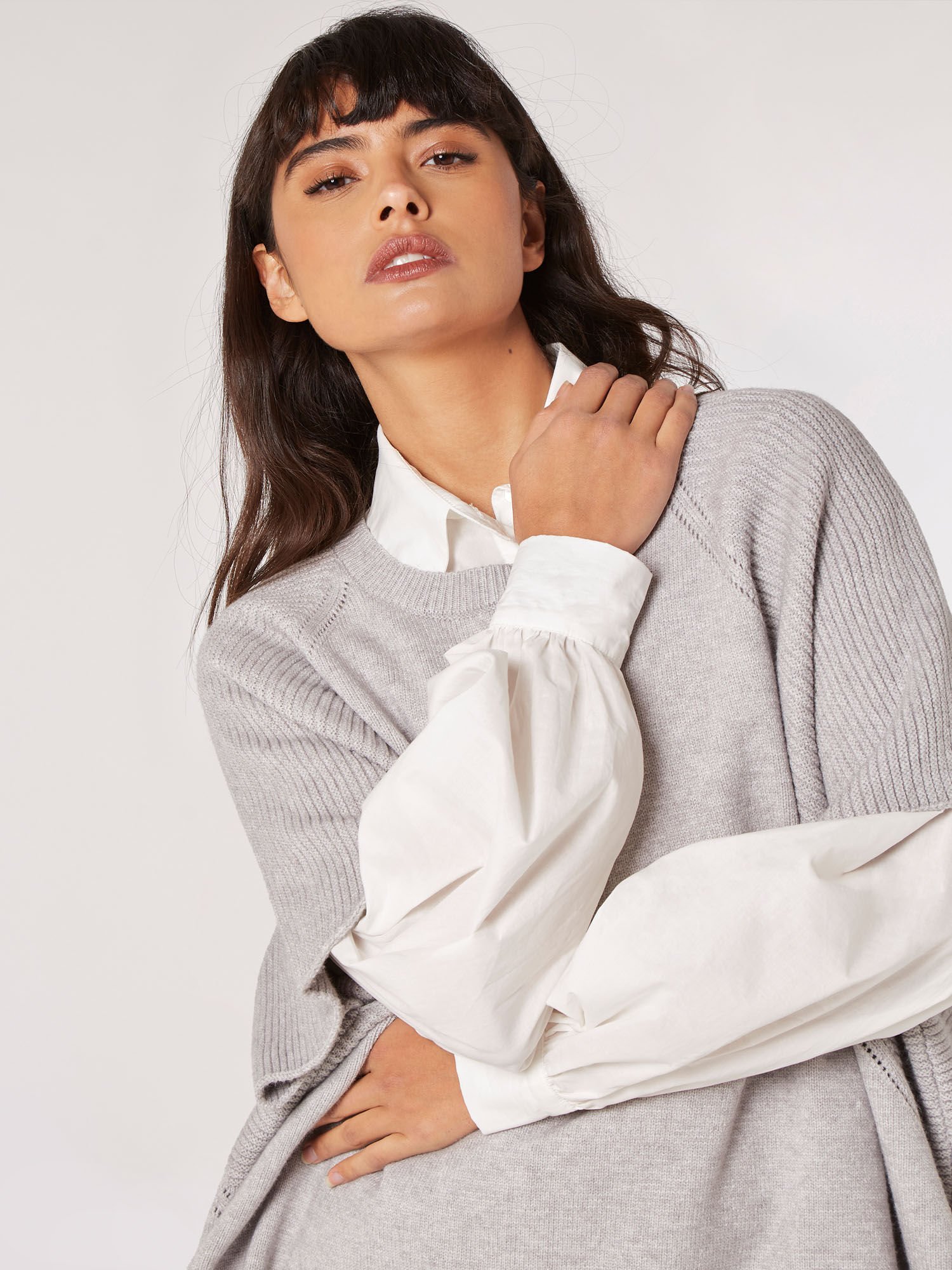 Grey poncho jumper discount