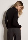 Super-Soft Turtleneck Jersey Top, Black, large