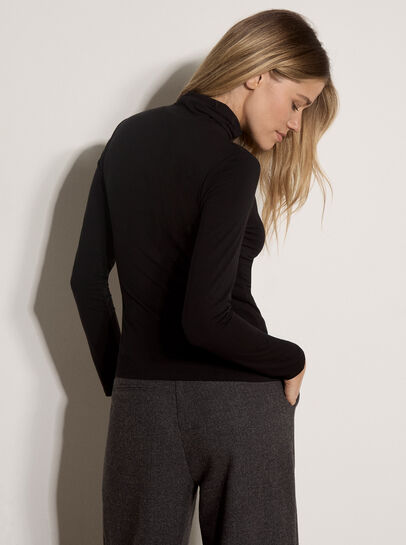 Super-Soft Turtleneck Jersey Top