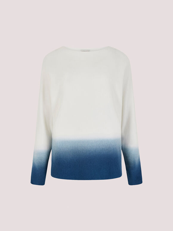 Ombre Batwing Jumper, Blue, large