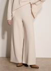 Waffle Jersey Knit Wide-Leg Joggers, Stone, large