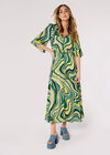 Robe Maxi Retro Swirl, Vert, large