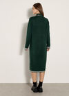 Tipped Knitted Jumper Midi Dress, Green, large