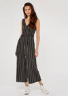 Stripe Pocket Jumpsuit, Black, large