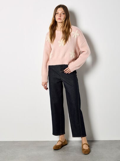 Daisy Applique Chunky Knit Jumper