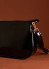Patent Faux Leather Crossbody Bag, Black, large