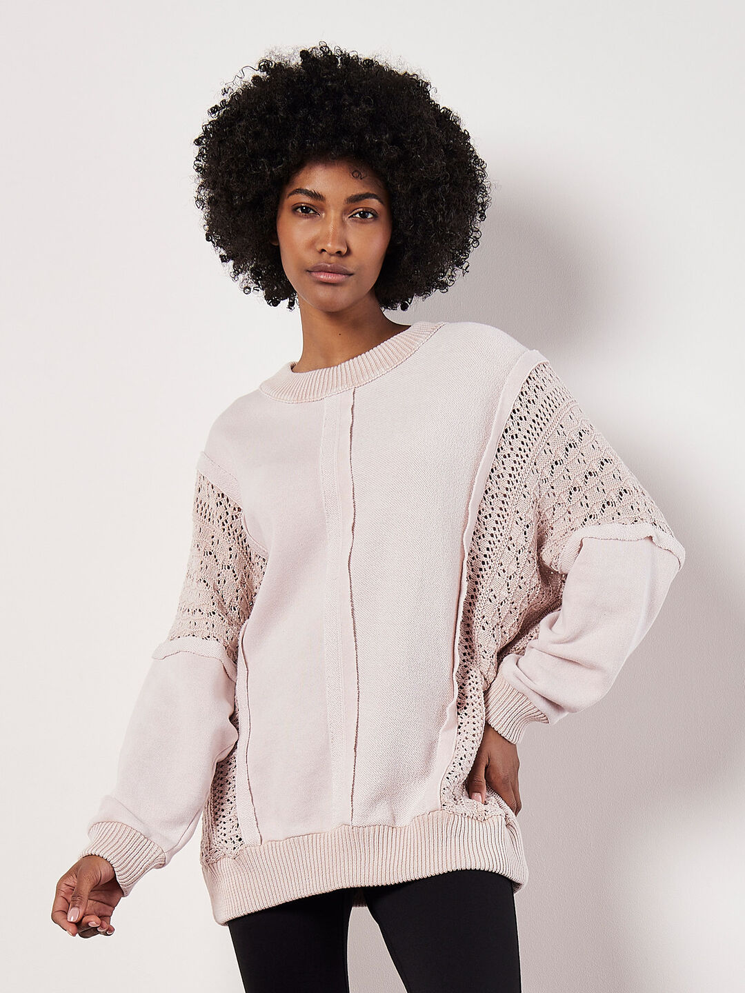 Lace Insert Cotton Jumper
