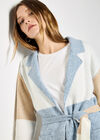 Colour Block Belted Coatigan, Stone, large