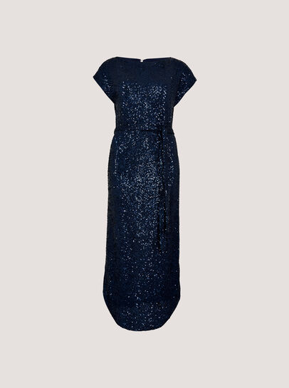 Chevron Sequin Midi Dress