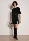 Sequin Embellished Mini Dress, Green, large