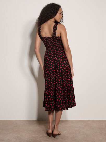 Ditsy Floral Smocked Midi Dress