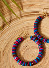 Colourful Beaded Hoop Earrings, Assorted, large