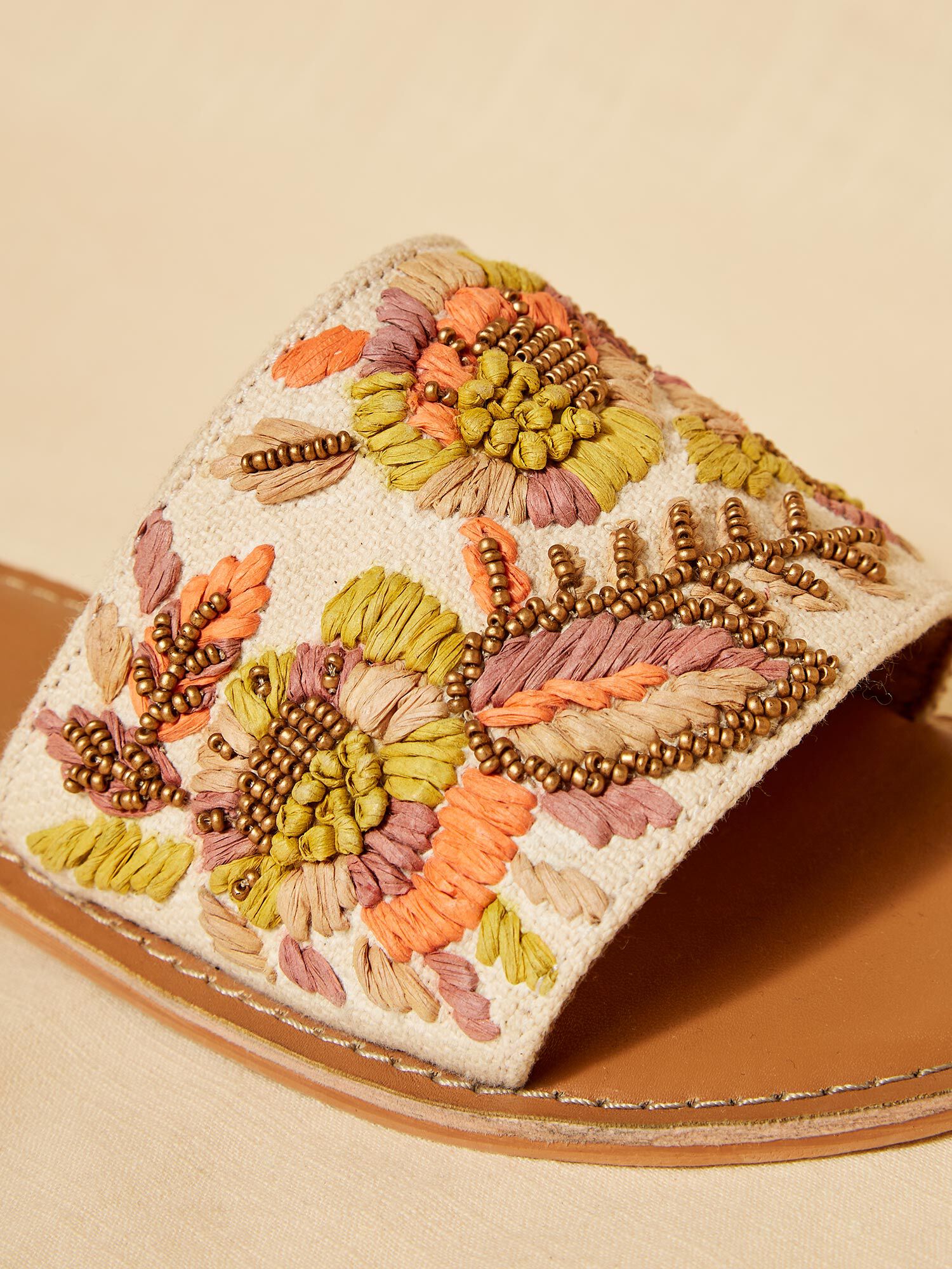 Embroidered hotsell flat sandals