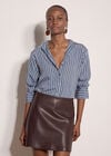 Oversized Stripe Shirt, Blue, large