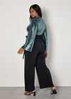 Curve Mirror Sequin Contrast Jumpsuit, Black, large