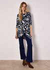 Abstract Geo Wrap Top, Grey, large