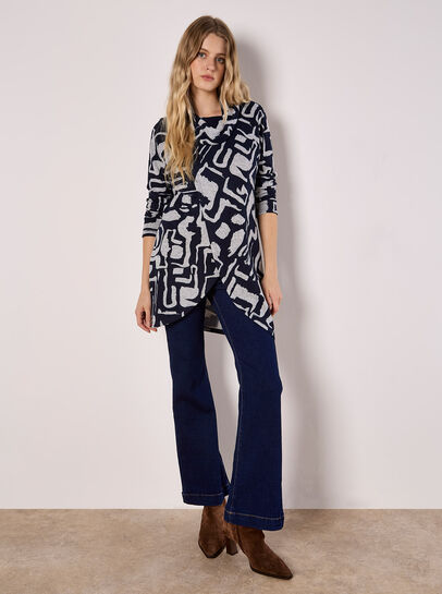 Abstract Geo Wrap Top