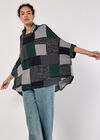 Oversized Colour Block Knit Top, Green, large