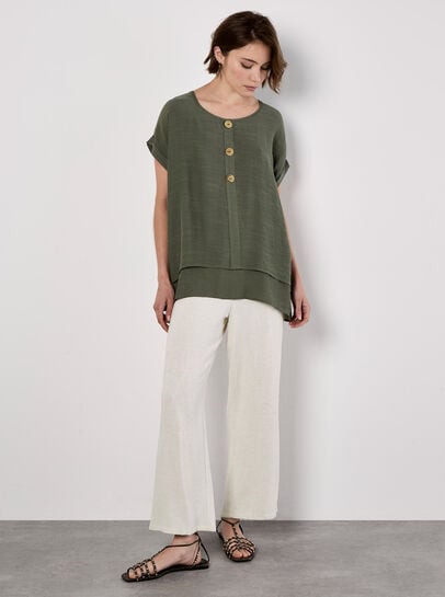 Coconut Button Layered Top