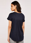 Yoke Front Tee, Navy, large